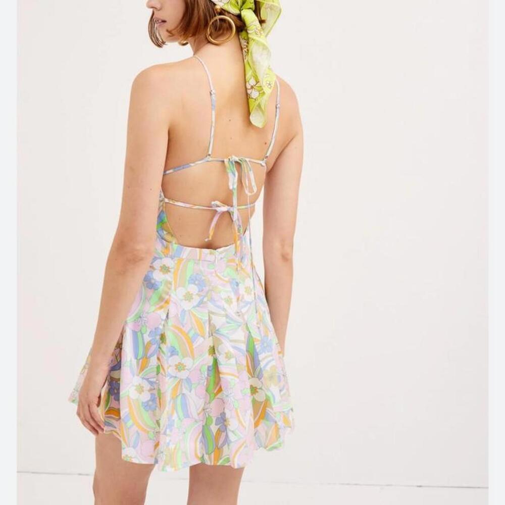 For Love & Lemons Backless Floral Mini Dress Guinevere